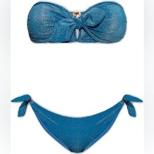 Zimmermann Raie Lurex Blue Iris Tie Bikini Set